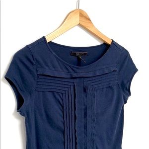 BCBG MaxAzria Short Sleeve Navy Top XS
